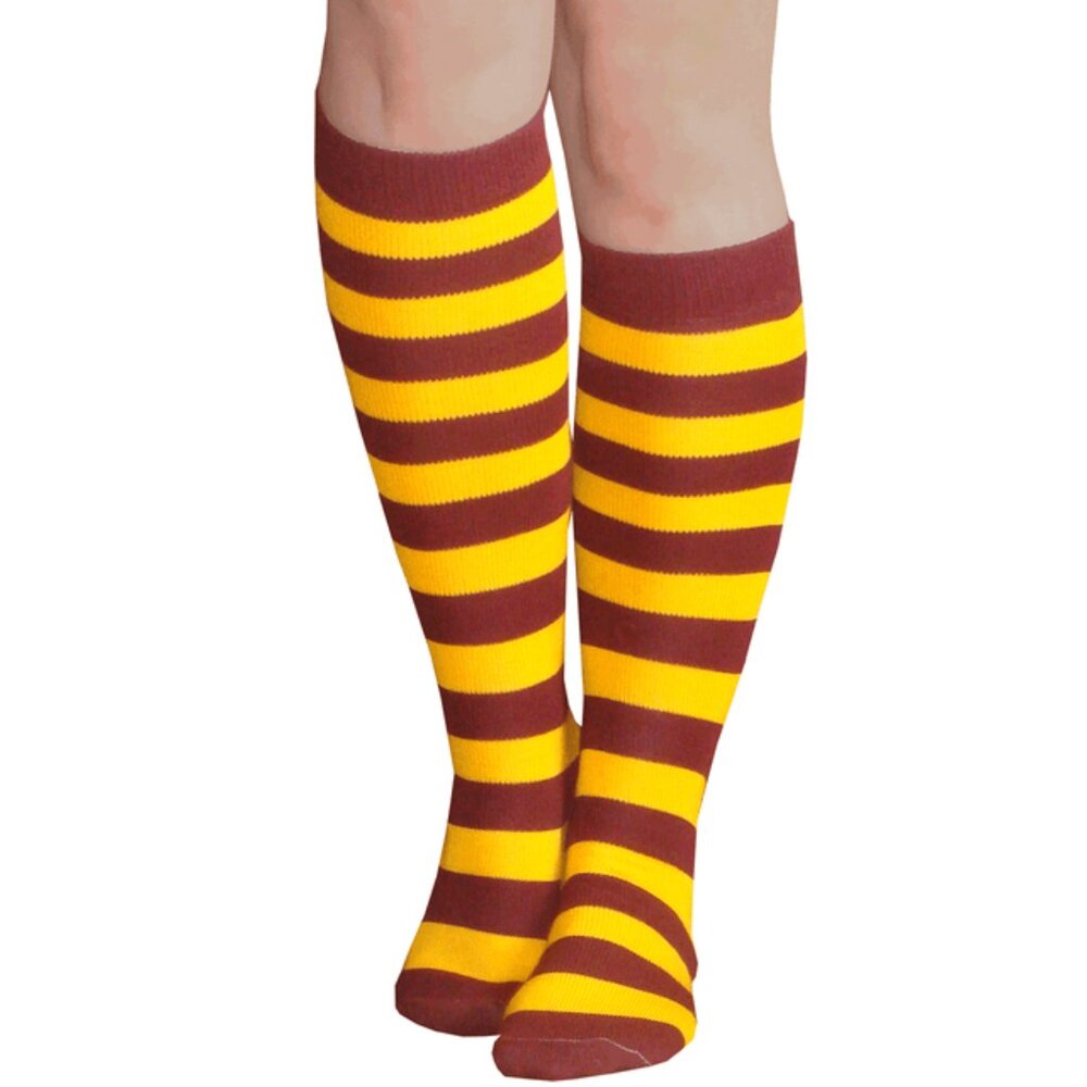 Maroon/Gold Striped Socks